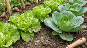 Pepe nero sparso nel terreno dell’orto tra lattuga e cavolo, con lumache vicino alle piante